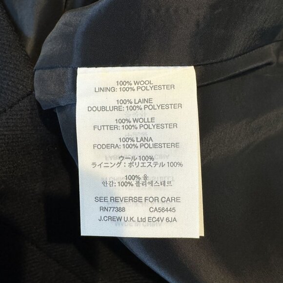 J.Crew No. 2 Pencil Black 100% Wool Vented Back Skirt Women's 12 - Picture 4 of 6